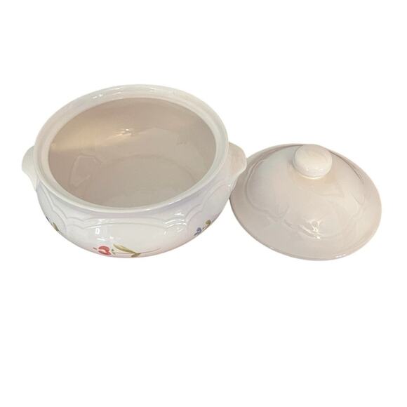 Pfaltzgraff Gazebo Garland Pattern 2 Quart Covered Stoneware Casserole Dish VTG - Picture 3 of 9